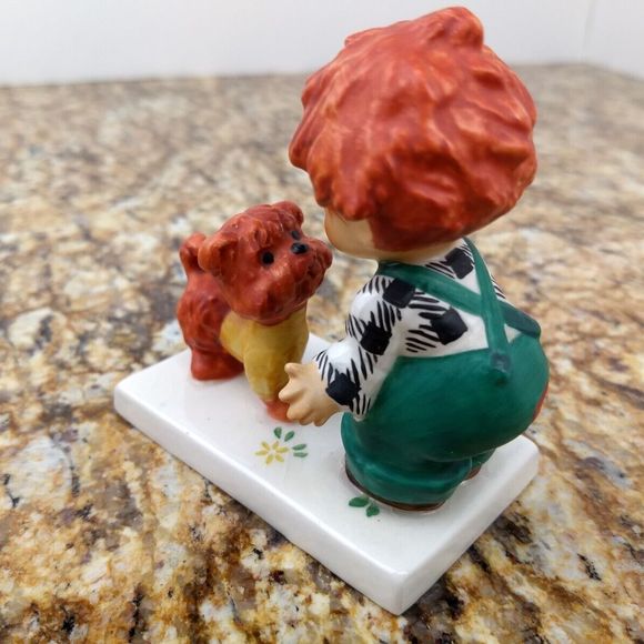 Goebel Charlot Byj REDHEAD Boy & Dog Figurine Atta Boy TMK4 Vintage - Picture 6 of 16